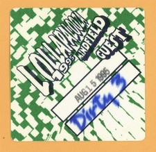 Sonic Youth 1995 w/ Hole & Beck Lollapalooza Concert Tour GUEST Backstage Pass