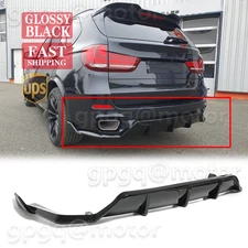 For BMW X5 F15 M Sport 2015-2018 Glossy Black GT Style Rear Bumper Diffuser Kit