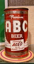 1958 ABC STEEL FLAT TOP BEER CAN GOLD BRAU BREWING CHICAGO ILLINOIS FLORIDA LID