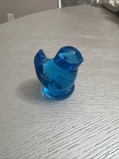 Bluebird of Happiness Glass Bird Figurine Leo Ward Signed  Dated 1986, Vintage