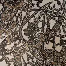 Vintage Siam MidCentury Southeast Asian  Wallpaper Thai Dancers Figures Wall Art