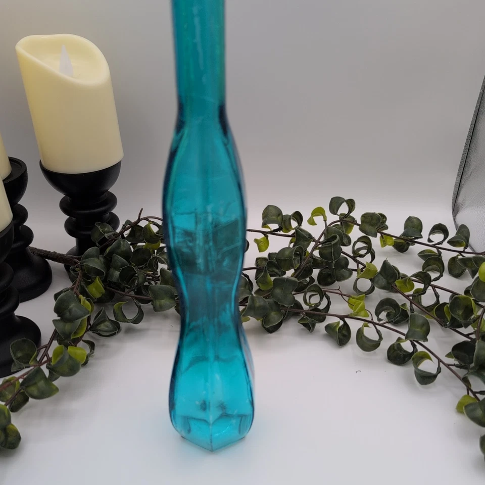 Elegante jarrón delgado azul cobalto para flores o exhibición 12,5 pulgadas de alto Foto 3 de 4