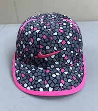 Nike Hat Youth Kids Cap Dri-Fit Geometric Strap-back Cap Short Bill Pink Pink
