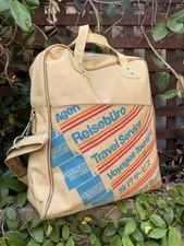 Vintage 70s American Express Travel  Agent Carry On Luggage Airline Bag Retro