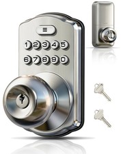 Keypad Door Knob Lock, Keyless Entry Digital Lock with Handle, Electronic Sma...