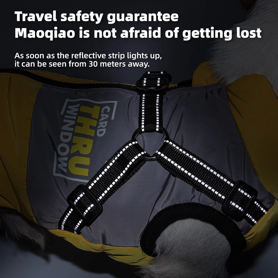 Abrigo de invierno para perros a prueba de viento impermeable reflectante cálido y elástico ropa para perros EE. UU. Foto 4 de 4