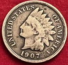 1907 Indian Head Cent Penny VF Details Surface Issues JC1378
