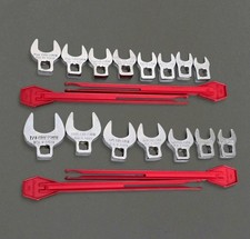 Craftsman USA V Metric & SAE CrowFoot Wrench Set 3/8" With Snap On Holders
