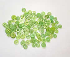 LOT OF 120 shades of Bright GREEN 4 HOLE 5/16th -3/8th inch BUTTONS