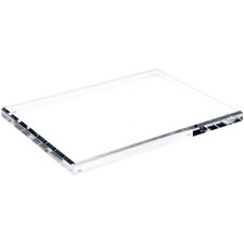 Plymor Clear Acrylic Rectangular Beveled Display Base, 8" W x 6" D x 0.5" H