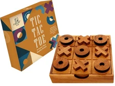 BSIRI Wooden Tic Tac Toe Game - Brain Teaser Puzzles for Adults and Unique Gi...