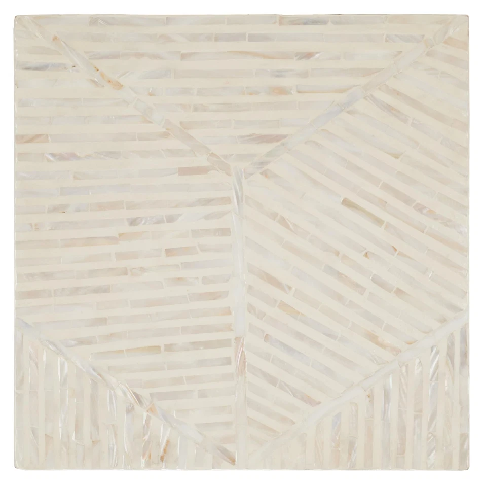 Home Collection Kiely Champagne Faux Mother of Pearl Accent Table Square Stoo... - Image 3 of 4