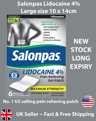 Salonpas Pain Relief Patch Gel Large 6x ( 10x14cm / 3 15/16" x 5 1 ) Exp. 01/28