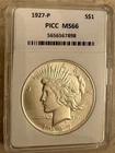 1927 Peace Dollar Brilliant MS COIN.
