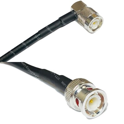 RFC195 Silver TNC Male Angle to BNC MALE Coax RF Cable USA Lot