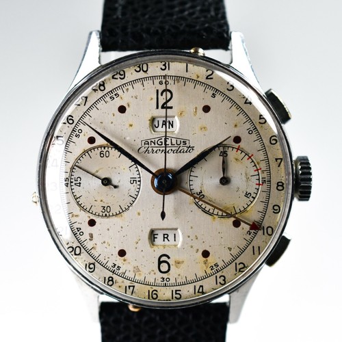 Angelus Chronodato 1940s Caliber 217 Stainless Original Dial 38mm Column  Wheel | eBay