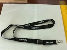 Sheriff Lanyard Neck ID/Card Key Holder New black ,Sheriff  both sides