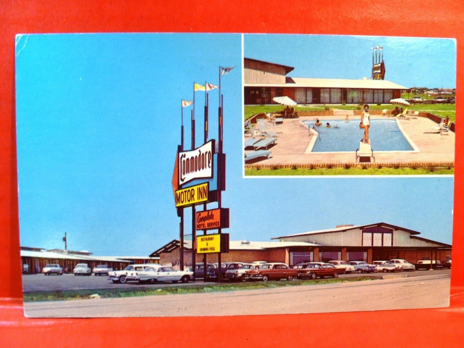Postcard TX Denton Commodore Motor Inn & Restaurant Old 1950's-60's ...