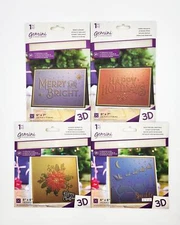Crafter's Companion Gemini Holiday 4Pk 3D Embossing Folders Poinsettia Christmas