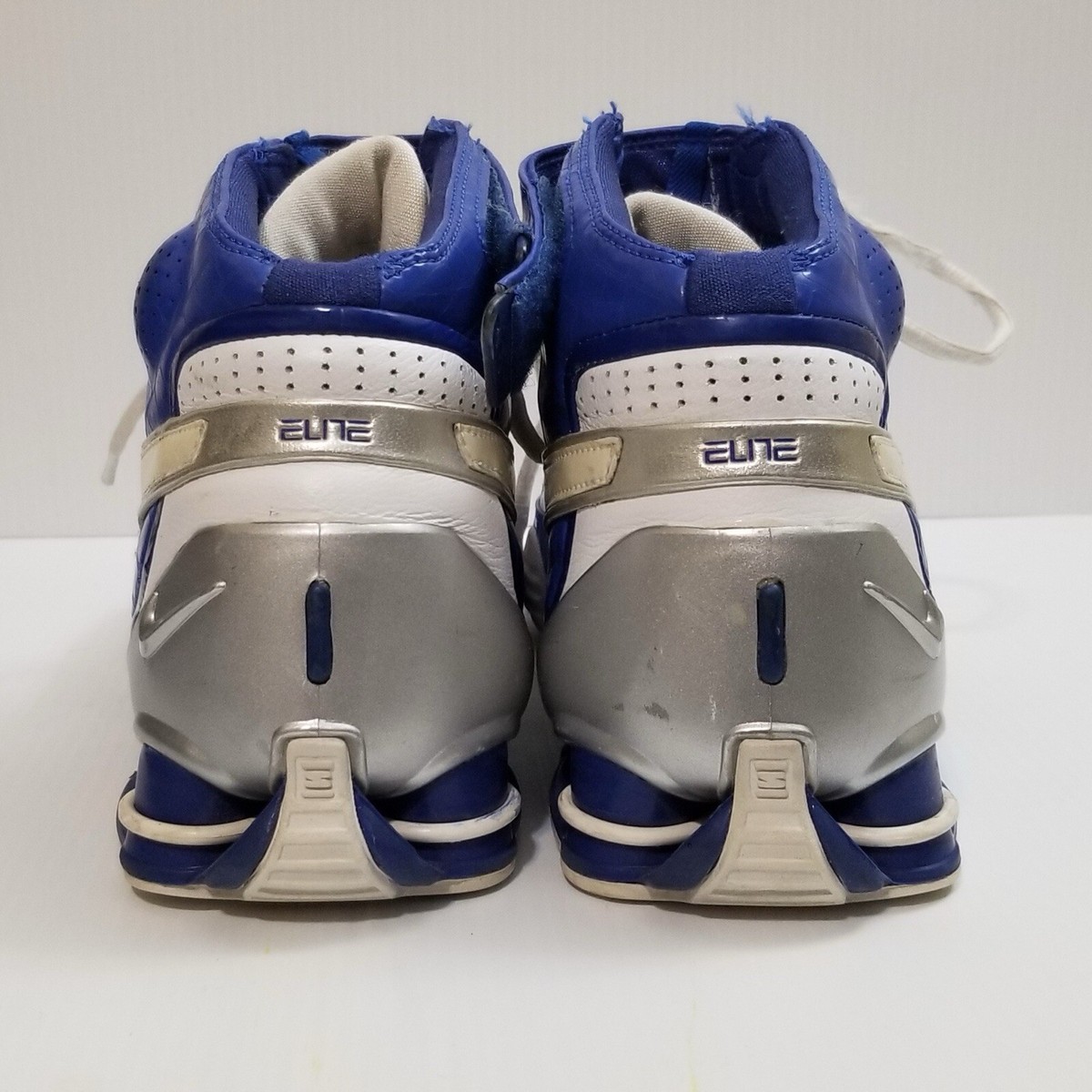 Nike Shox Elite II TB White Blue Silver 316904-112 Mens Size
