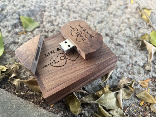 Bulk 50pcs Heart Wood USB 2.0 Drives 4GB Laser Engraved Romantic Gifts Free Ship - Picture 5 of 8