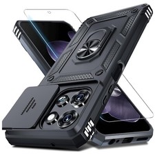 Durable Moto G 5G 2025 Case with Kickstand & Tempered Glass Screen Protector