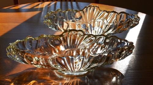 Antique Midcentury Crystal Glass Centerpiece Console Bowl - Picture 22 of 24