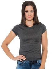 True Rock Jr Women's Plain Crew Drop Tail T-Shirt