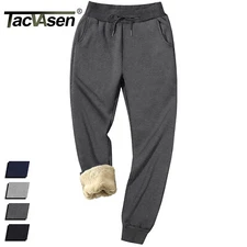 Men's Thermal Sweatpants Sherpa Lined Jogger Winter Workout Running Pocket Pants