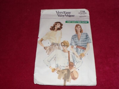   VOGUE #7128 - LADIES VERY EASY ( 3 STYLE ) T-SHIRT STYLE TOP PATTERN 12-16 FF