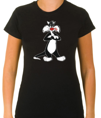 Sylvester The Cat-2 kurzärmeliges Damen-T-Shirt 3/4 L807