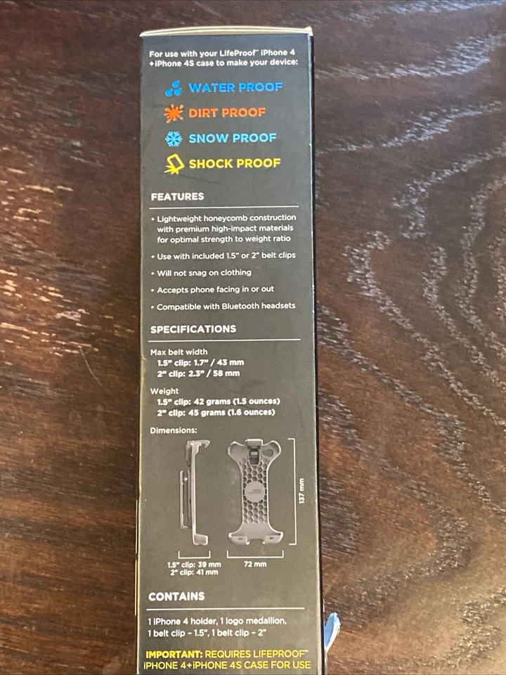 OEM LifeProof Belt Clip for iPhone 4 and 4s (Clip Only Not Case) Black open box - Image 4 of 4