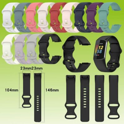 Für Fitbit Charge 6 / 5 Hochwertiges Kunststoff Silikon Uhr Watch Smart Armband