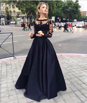 girls black prom dress