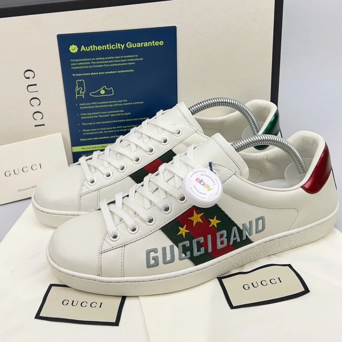 Gucci Men's Gucci Ace Sneaker with Web, White, Leather