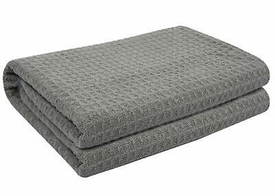 Large Gray 25"x36" Waffle Weave Thirsty Microfiber Deluxe Drying Towel Auto Home