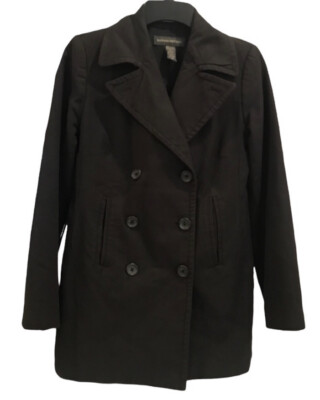 Banana Republic Women s Black Double Breasted Pea Coat Made In Italy Size XS