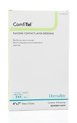 ComfiTel Silicone Contact Layer Dressing, 4'' x 7'' Box of 10