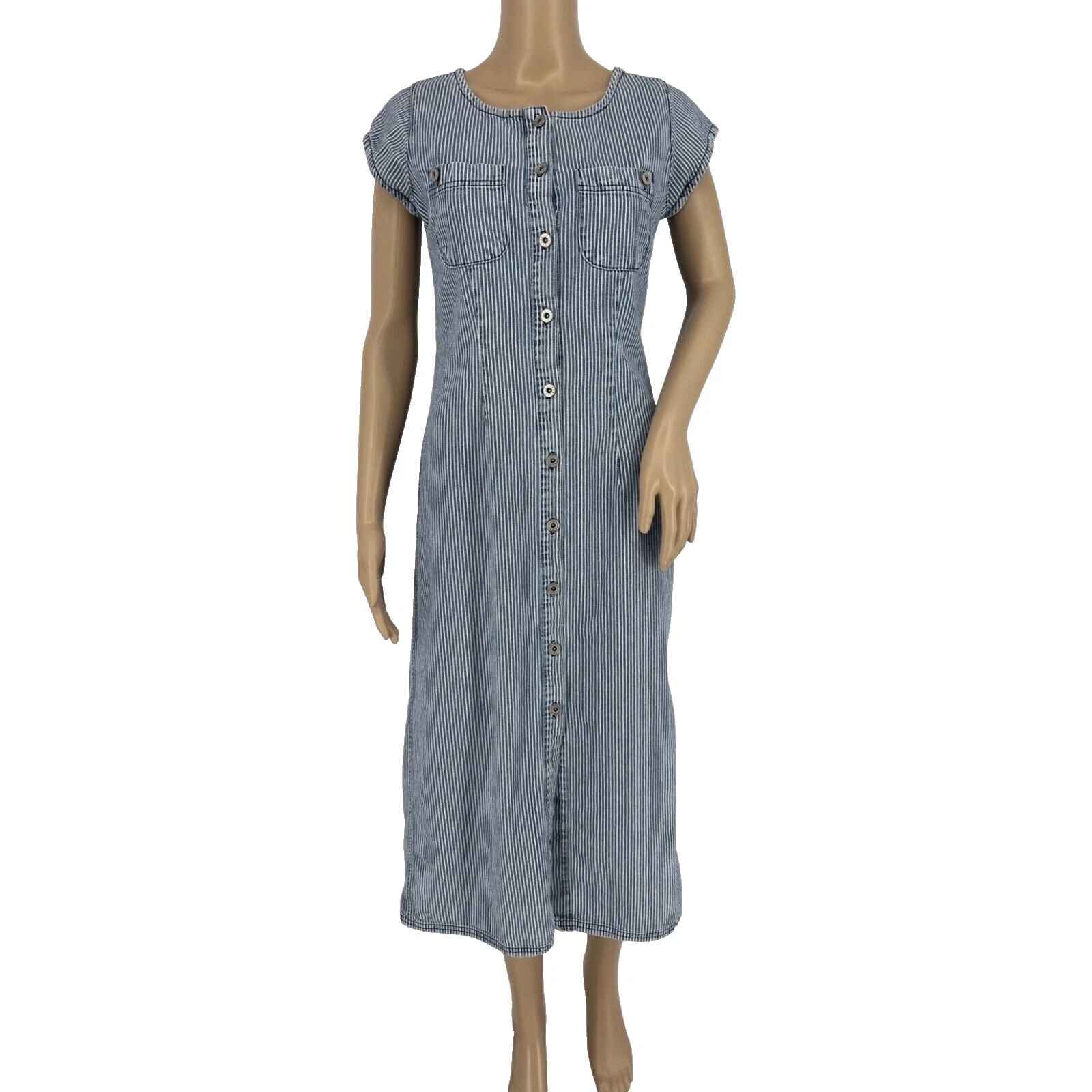 Denim Regular Size 1980s Vintage Dresses for Women