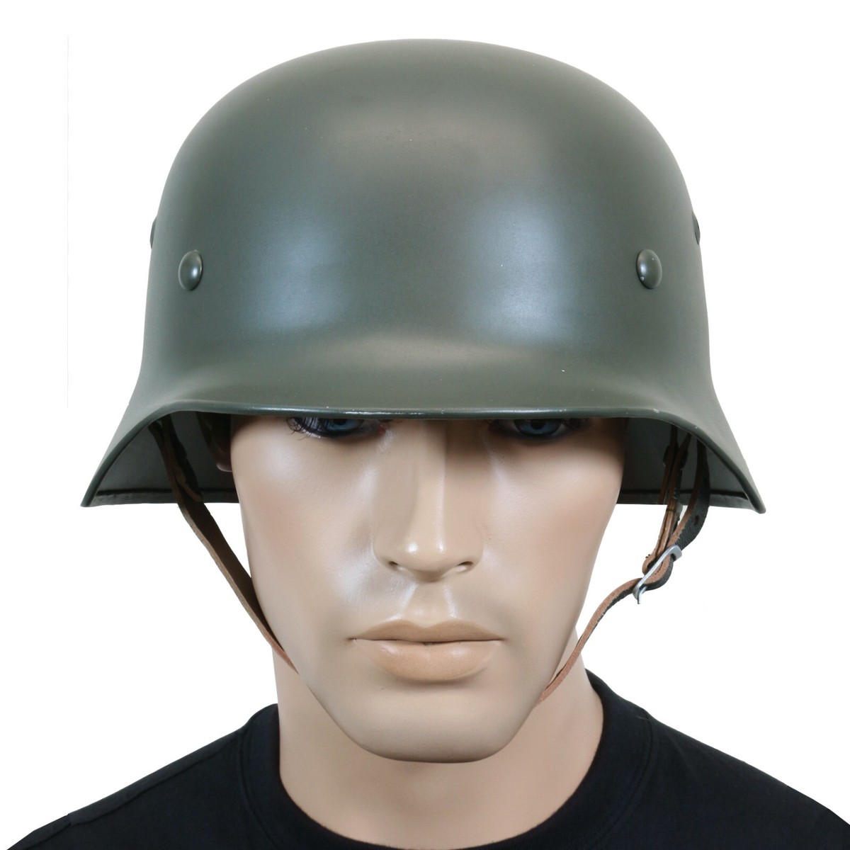 Reproduction WW2 German M35 Helmet - Leather Liner Quality Steel