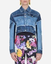 Dolce & Gabbana Jacket Blue Cotton Jeans Denim Short Blazer Top Coat 38it Uk6 Xs