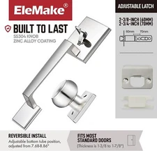 Elemake Front Door Handle Set with Door Knob Interior Exterior Door Handles