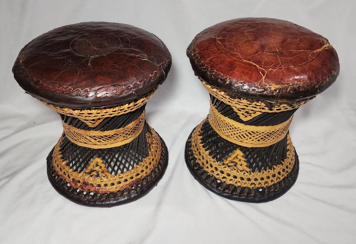 Leather drum stool online