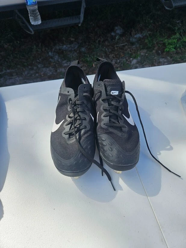 Nike Lunarlon Cleets, Black, Men 9.5, worn once - Image 2 of 4