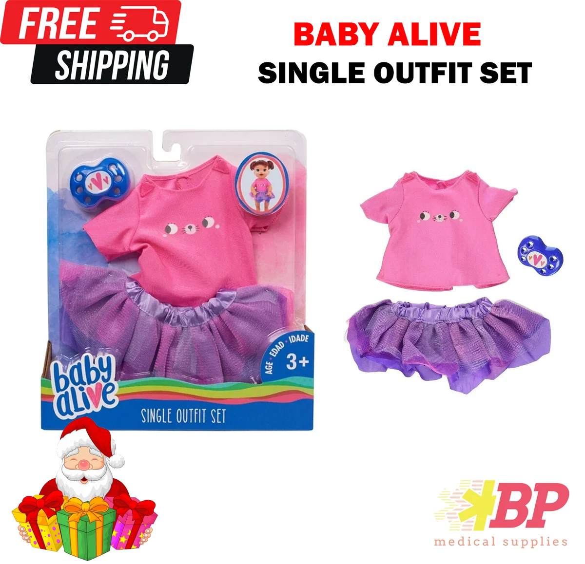Baby Alive Outfit Pack Pink Cat Tee Tutu Christmas Present