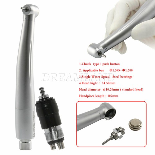 Pieza de mano dental (generador eléctrico LED) de alta velocidad turbina de aire de empuje 4 orificios estilo NSK - Imagen 25 de 66