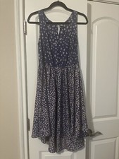 Lauren Conrad Women’s Dress Size 6 Blue Sleeveless Floral Hi Low Lightweight
