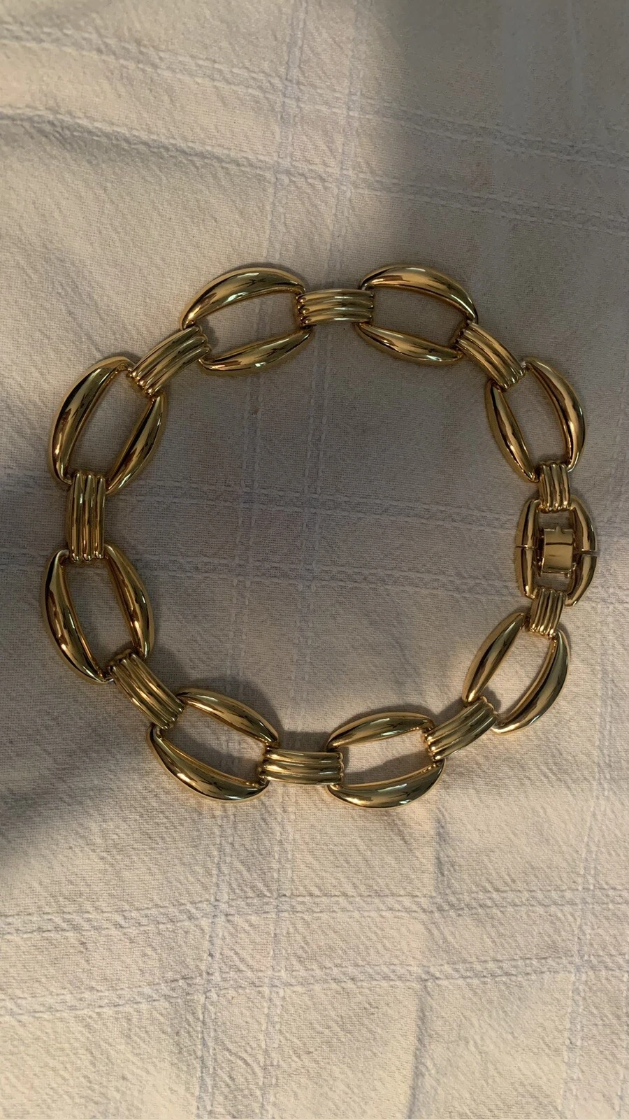 Collana vintage Givenchy placcata oro pesante maglia grossa 17"