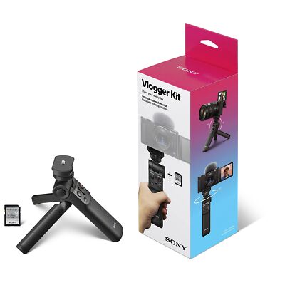 Sony Vlogger Accessory Kit Wireless Grip Tripod 64GB SD Card Bluetooth