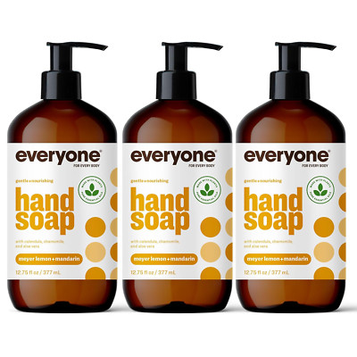 Liquid Hand Soap, 12.75 Ounce (Pack of 3), Meyer Lemon and Mandarin, Plant-Based